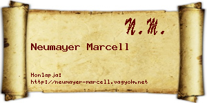 Neumayer Marcell névjegykártya